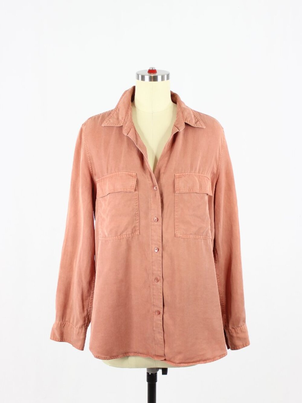 Aritzia GROUP BY BABATON Utility Pink Lyocell Twill Button Up Shirt, Size S